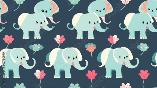 Seamless elephant pattern