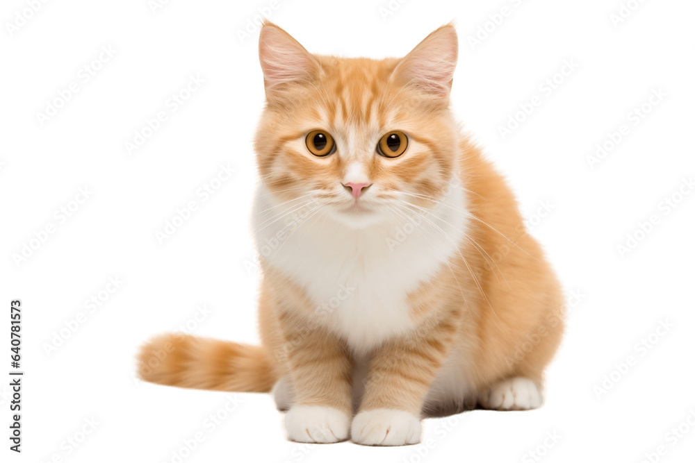 Cute Cat Isolated on Transparent Background Generative AI