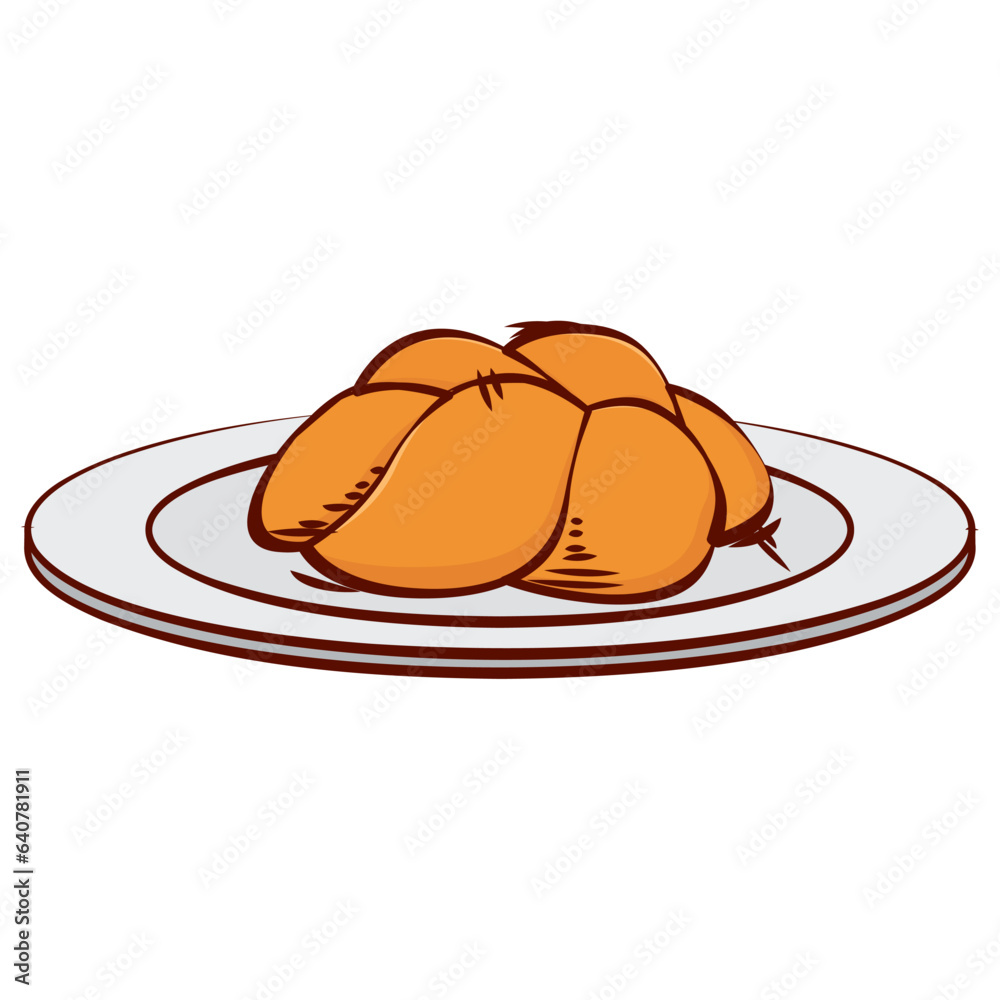 Isolated colored hand drawn sketch of a bread Vector