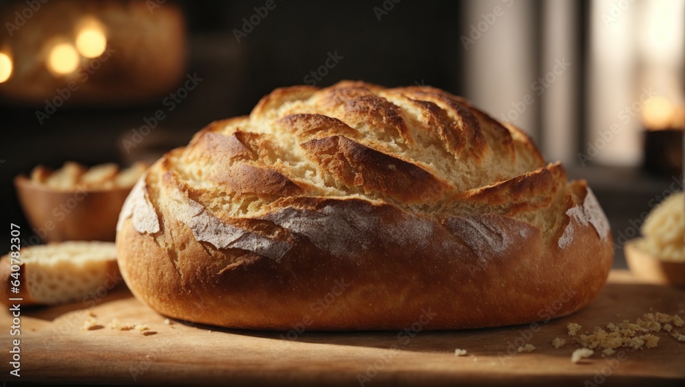 Homemade sourdough bread. Freshly baked until crispy. Ai generated. Homemade sourdough bread. Freshly baked until crispy. Ai generated.