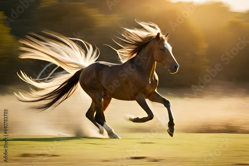 horse running in the field