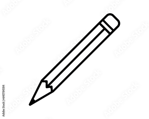 Black pencil, line drawing of a pencil on white transparent background. pencil icon sign symbol. note icon symbol illustration. Vector, eps 10