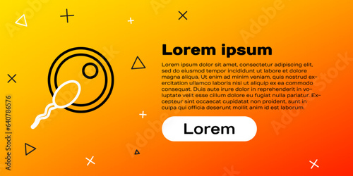 Line Sperm icon isolated on yellow background. Colorful outline concept. Vector