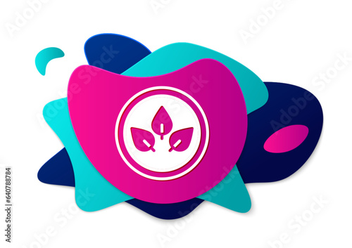 Color Vegan food diet icon isolated on white background. Organic, bio, eco symbol. Vegan, no meat, lactose free, healthy, fresh and nonviolent food. Abstract banner with liquid shapes. Vector