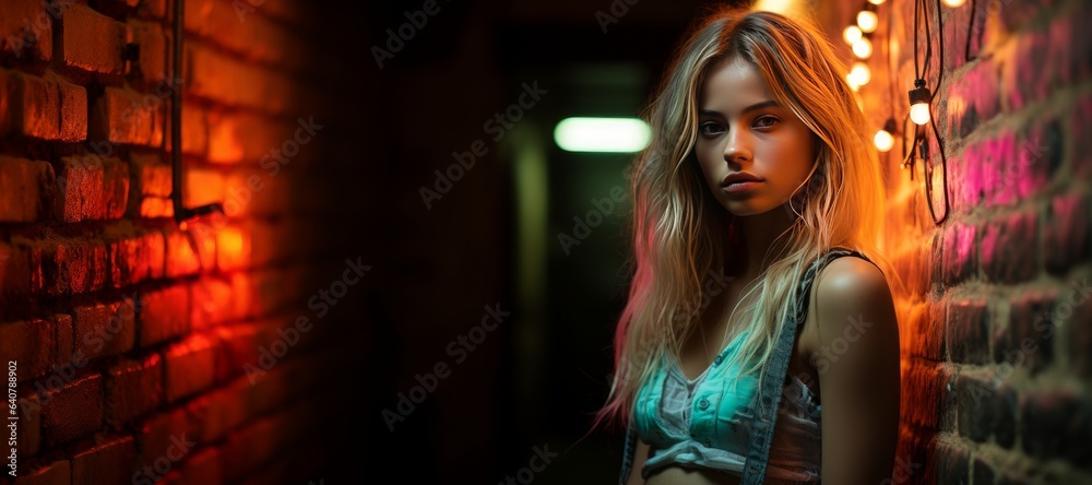 banner of a young girl in a club banner of a young girl in a club