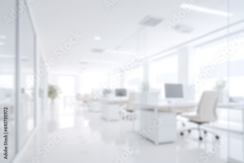 Bright Blurred Interior Of A Modern Office. Ai Generated  © eclypse78
