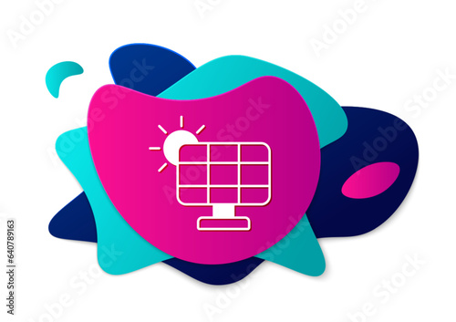 Color Solar energy panel icon isolated on white background. Abstract banner with liquid shapes. Vector