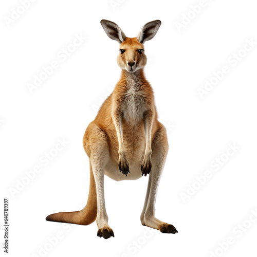 Hyper Realistic 3d render Kangaroo isolated on transparent background.