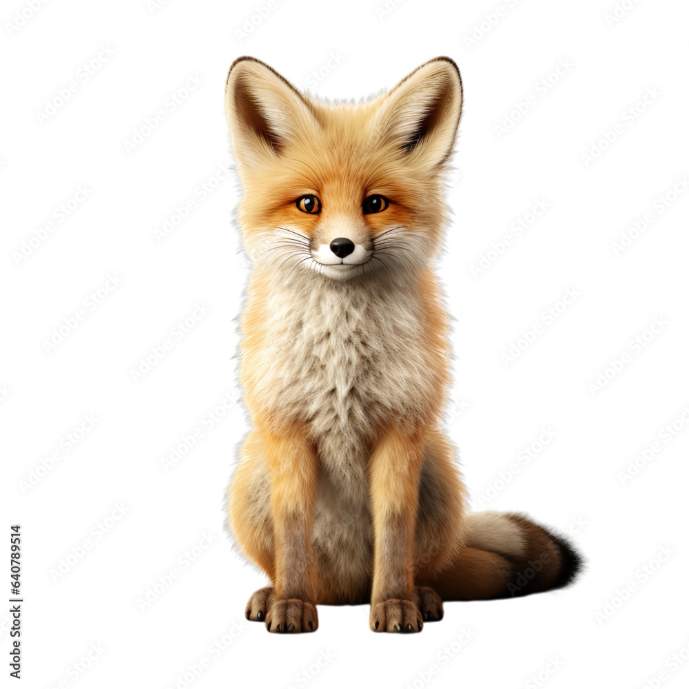 Fox 3d render character, Hyper Realistic isolated on transparent background. Fox 3d render character, Hyper Realistic isolated on transparent background.
