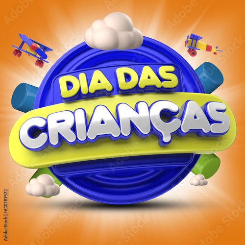 selo 3d ''dia das crianças''.