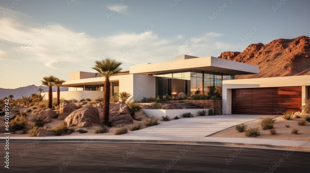 Obraz premium A modern Villa in the desert