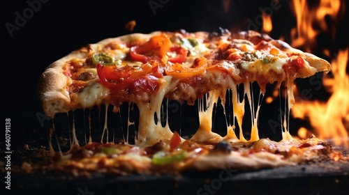Exploding Pizza in macro shot - stock concepts