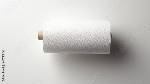 An image of a sheet of toilet paper hanging neatly against a white background.