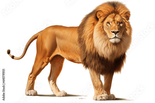 Lion King Full Body Isolated on Transparent Background - Generative AI