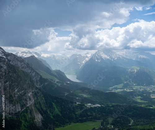 Panoramic view from Kehlsteinhaus, also known as Eagle's Nest. Bavaria, Germany.