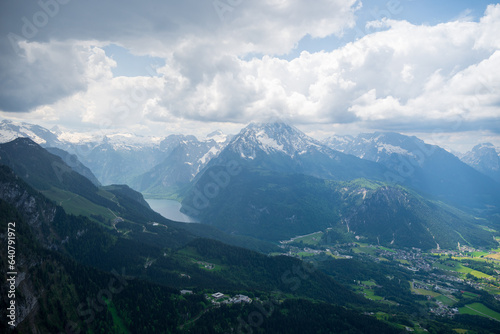 Panoramic view from Kehlsteinhaus, also known as Eagle's Nest. Bavaria, Germany.