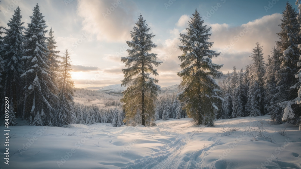 winter forest in the snow winter forest in the snow