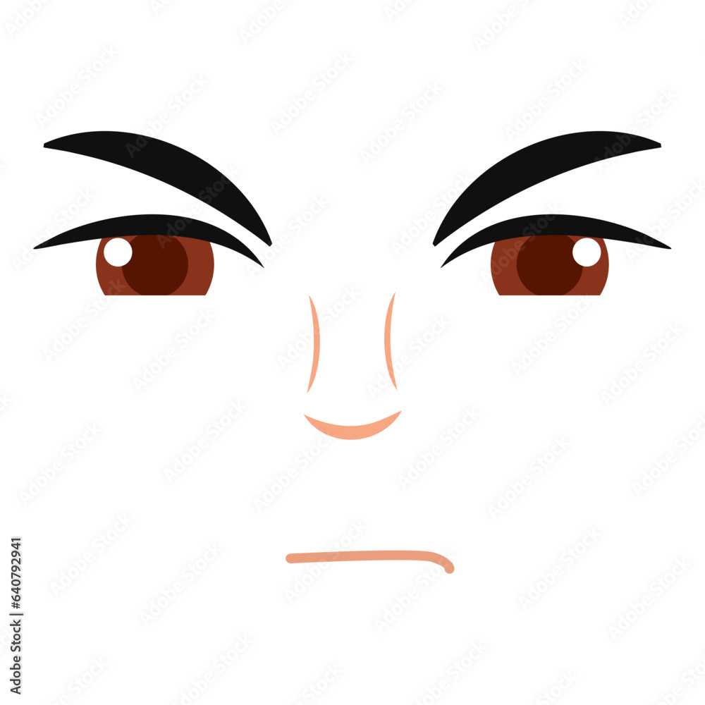 Cute borderless angry facial expression Vector Cute borderless angry facial expression Vector