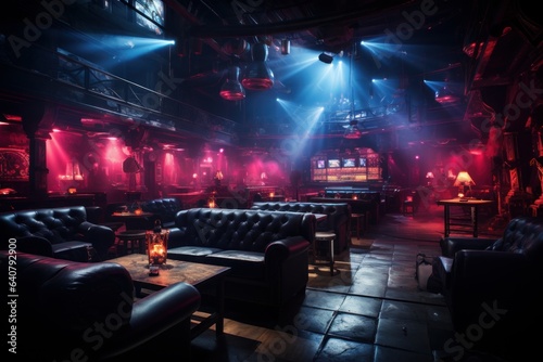 nightclub interior with neon lights © jechm