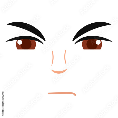 Cute borderless angry facial expression Vector