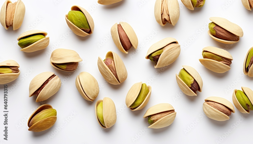 pistachio nuts on white background pistachio nuts on white background