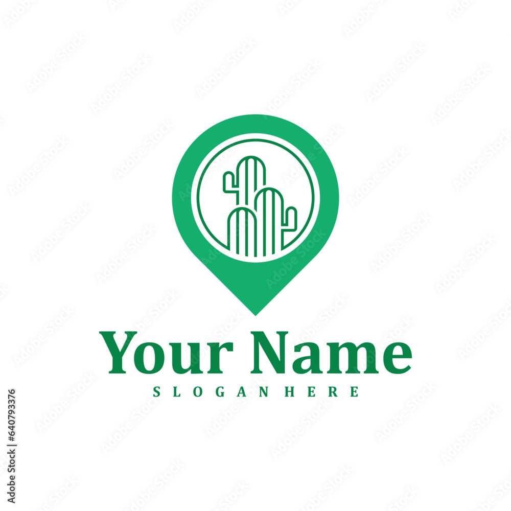 Point Cactus logo design Template. Creative Cactus logo vector illustration.