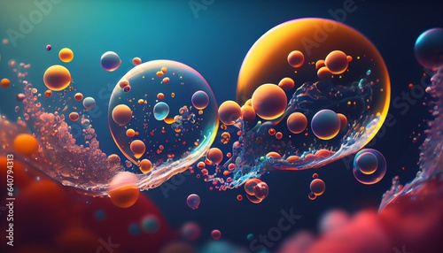 Bubble flying desktop background wallpaper. Generative in ai