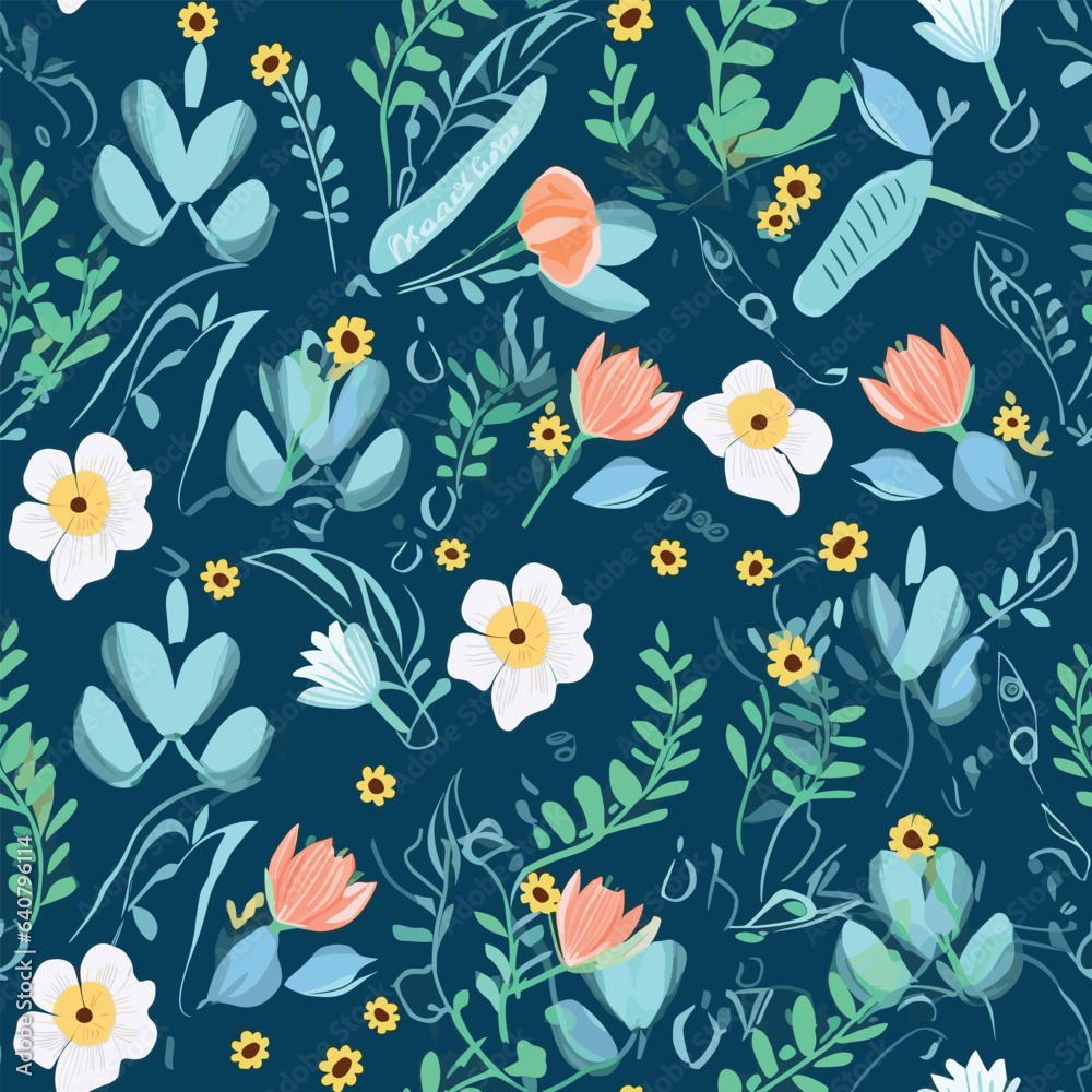 Seamless Pattern With Floral Motifs able