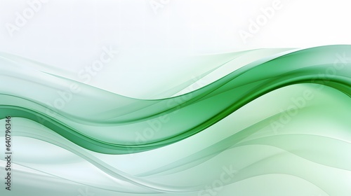 Abstract green wavy on white background