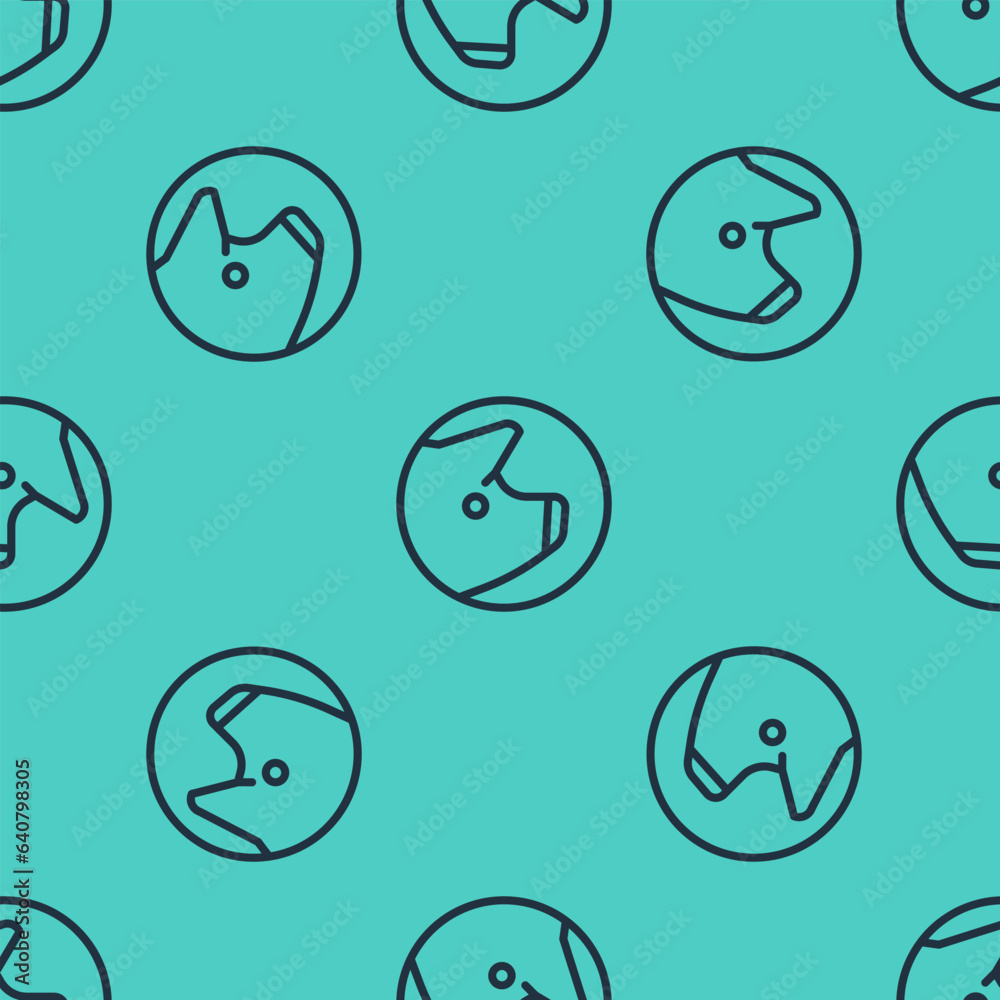 Black line Pig icon isolated seamless pattern on green background. Animal symbol. Vector Black line Pig icon isolated seamless pattern on green background. Animal symbol. Vector