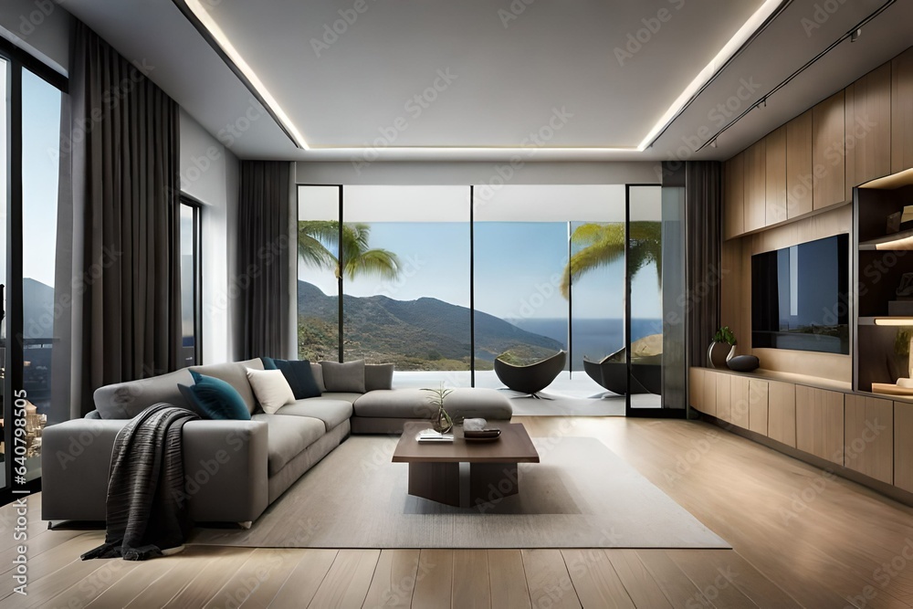 Fototapeta premium modern living room with furniture