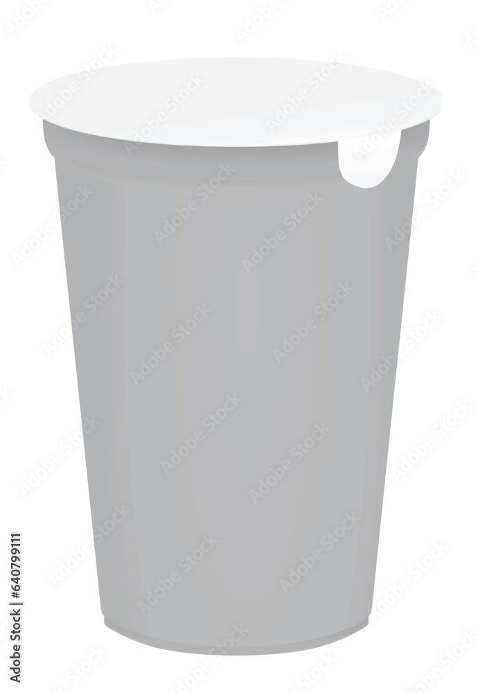 Grey yogurt pack. vector illustration Grey yogurt pack. vector illustration