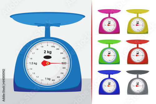 Weigh scale, measurement tool, vector illustration
digital scale