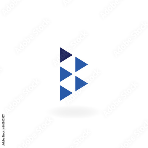 Simple, Abstract logo depicting the letter "B"."Suitable for branding businesses, websites, or products with names starting with B. Ideal for tech, fashion, B logo, (ID: 640800927)