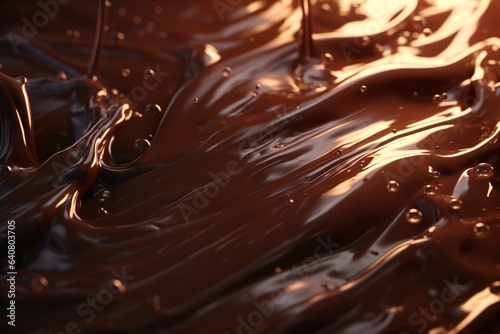 Liquid melted chocolate texture background