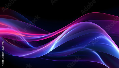 Vivid abstract art with blue and red waves against a black background, showcasing dynamic contrast and fluidity