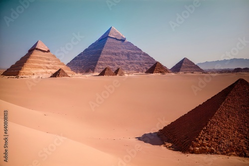 A Group Of Pyramids Sitting In The Desert