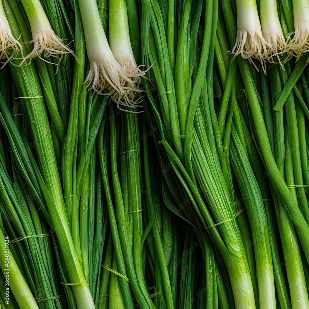 Fototapeta premium Scallions as seamless tiles