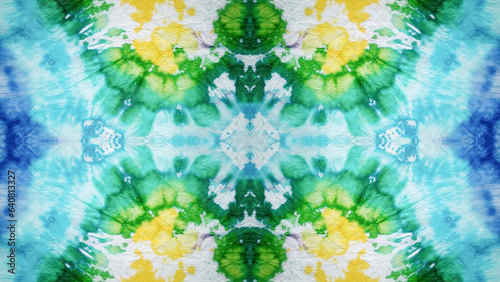 Schilderij op canvas Blue, yellow, green Dye. Tribal Diverse