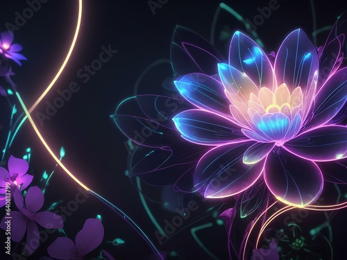 abstract background with flowers generated Ai