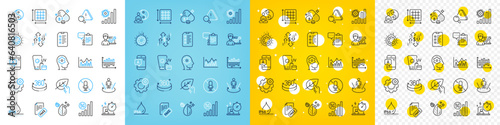 Vector icons set of 5g wifi, Ab testing and Clipboard line icons pack for web with Checklist, Sunscreen, Fake news outline icon. Brain working, 360 degrees, Gear pictogram. Dirty water. Vector