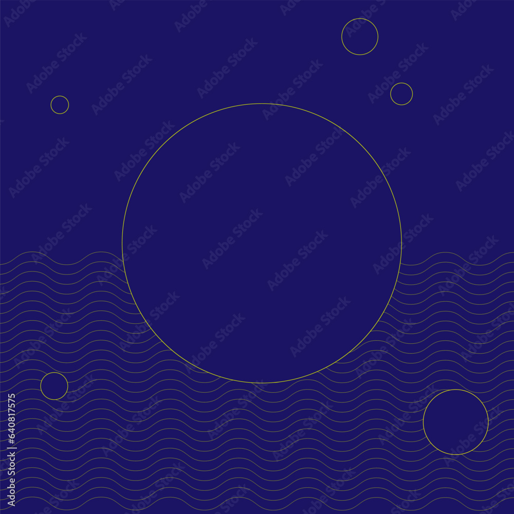 Vector abstract geometric pattern in wavy lines and circles on a blue background
Vector abstract geometric pattern in wavy lines and circles on a blue background