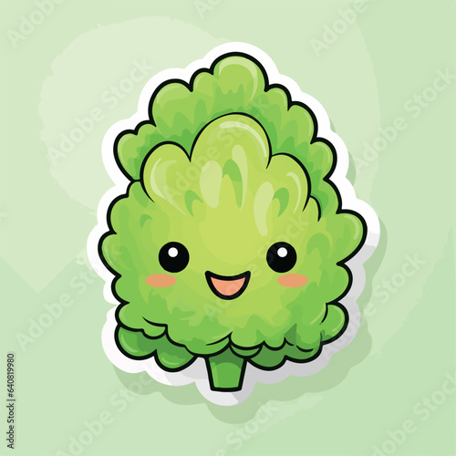 Lettuce in cartoon  doodle style. 2d vector illustration in logo  icon style. AI Generative