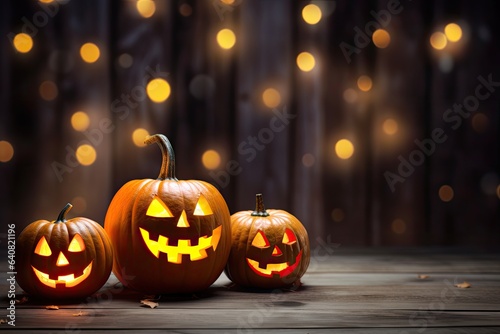 Pumpkin Jack-o'-lantern, autumn and halloween holidays concept