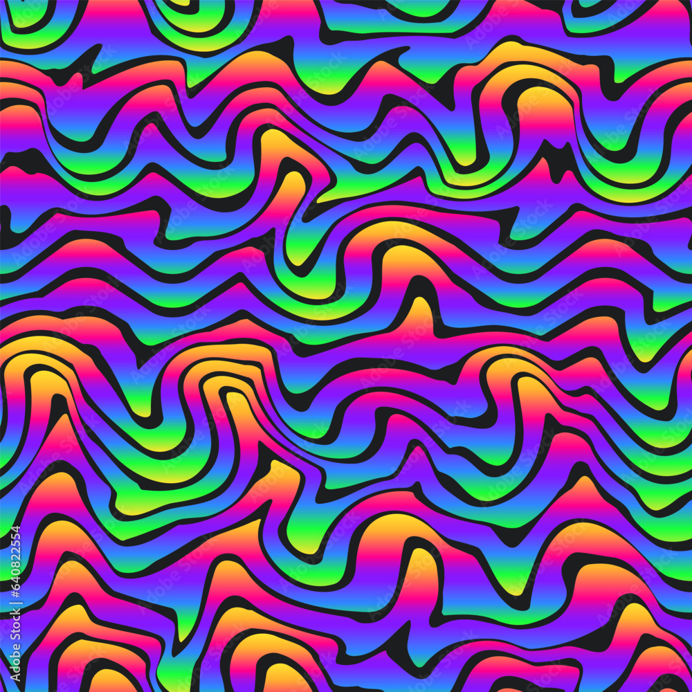 Fototapeta premium Gradient wavy lines seamless pattern