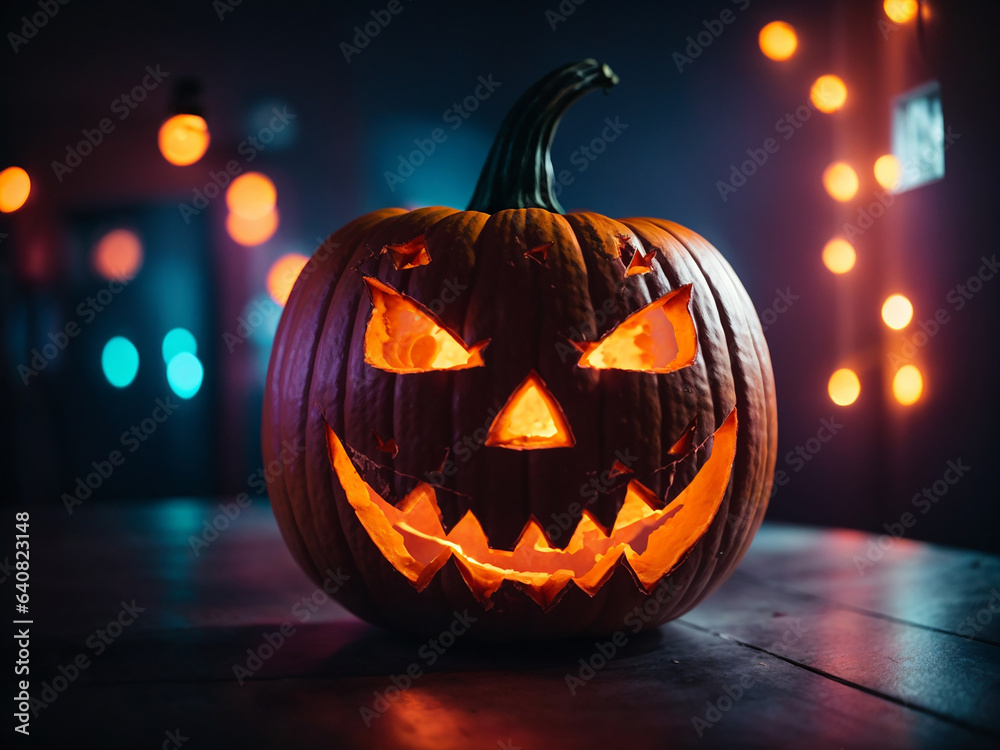 Fototapeta premium Carved Halloween Pumpkin