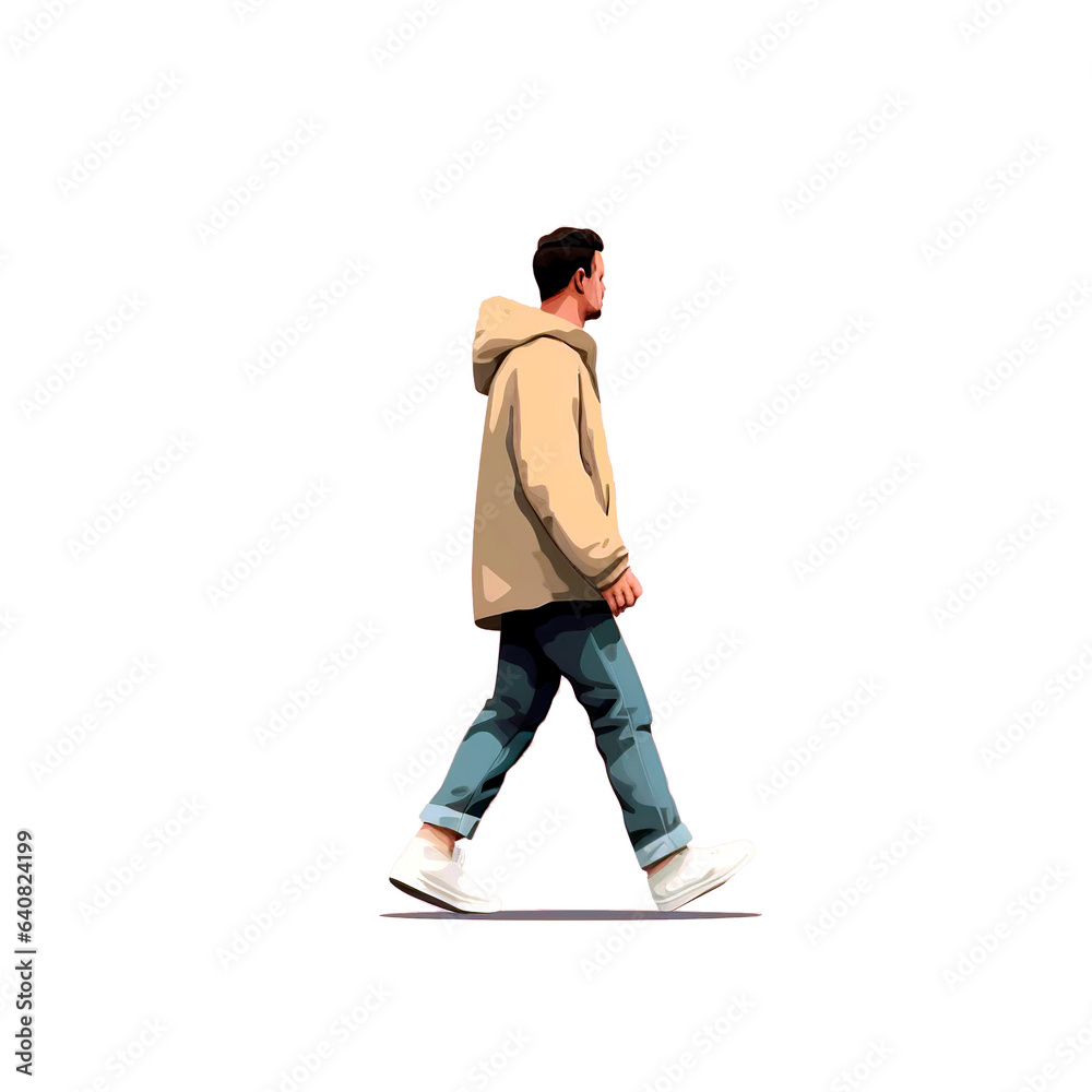 Naklejka premium standing black skin guy popup face side 2d