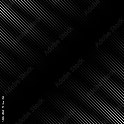 Vector abstract geometric illustration in the form of thin white lines and stripes on a black background