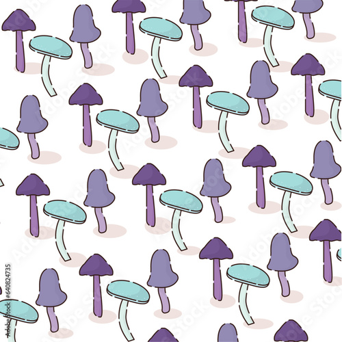 Seamless pattern background with mushroom icons Vector