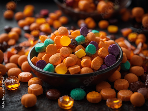 Bowl full of Halloween Bowl full of Halloween orange Candiesorange Candies